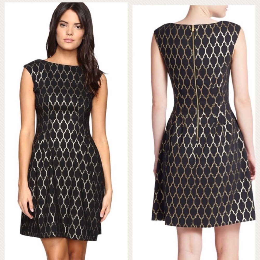 Vince’s Camuto Black Gold Cocktail Holiday Dress